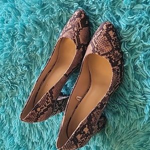 H & M Snakeskin Print Chunky Heels Size 7
